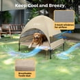 thumbnail image 4 of Veehoo Outdoor Dog Bed with Removable Canopy, Cooling Elevated Dog Cot Bed, Large, Beige Coffee, 4 of 8