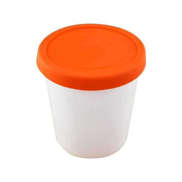 kjfeif Tasse à Glace Ronde en Plastique avec Grand Ouverture et Couvercle en Silicone Scellé, Récipient à Dessert pour Crème Glacée et Friandises Sucrées, Tasse Réutilisable pour Congélateur pour Collations