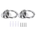 thumbnail image 1 of Uxcell 2 Pcs Ganchos de Placa de Ojo de Acero Inoxidable, Ganchos de Hardware Marítimo Pesado M5 de 0.31" con Tornillos para Colgar Hamaca Silla Colgante Trapecio de Yoga, Forma Redonda Tono Plateado, 1 of 6
