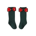 thumbnail image 4 of ZINTAOZT 2 Pairs Baby Girls Christmas Knee High Socks Bow Tube Ruffled Knit Socks Cotton Long Stockings for Toddlers, 4 of 9