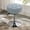 Grayish Blue, variant on Adjustable Vanity Stool  360 Swivel Chair For Makeup Room Chairs Teal Faux Leather Bathroom & Living