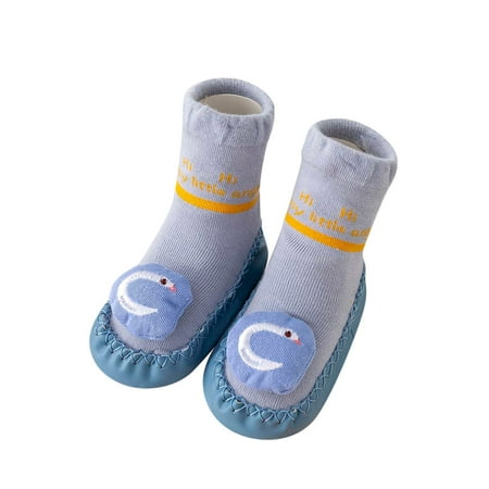 

Yinguo Autumn And Winter Comfortable Baby Toddler Shoes Cute Cartoon Pattern Alphabet Children Cotton Warm Breathable Floor Sneakers Blue 12
