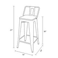 thumbnail image 2 of LEEJAY Indoor 30 Inch Lowback Black Metal Bar Stools Set of 4,12"x12" Seat, 2 of 6