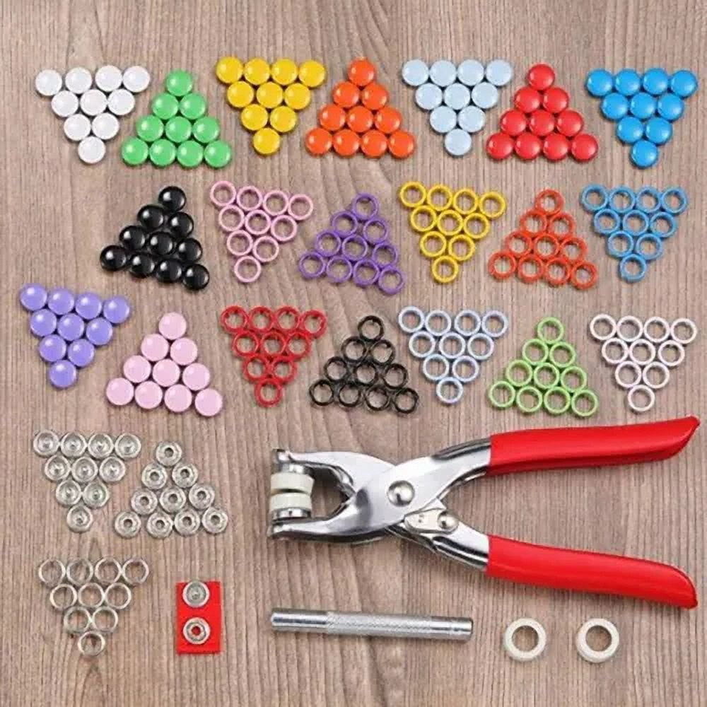 Mandala Crafts Metal Snap Button Kit - Snap On Buttons With Snap Fastener Tool For Sewing Clothing Leather Crafting 10 Assorted Colors 9.5Mm 0.37 Inch