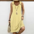thumbnail image 2 of Lovskoo Sundresses for Women Casual Beach Elegant Spaghetti Strap Scoop Neck Eyelet Dress Flowy Swing Summer Midi Dresses 2024 Yellow L, 2 of 9