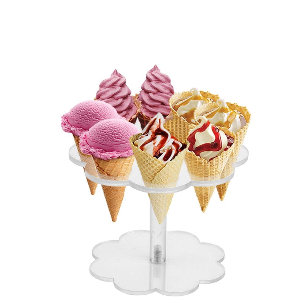 Acryl Round Party Display Stand For Popcorn Ice Cream Chip Cone Holder Supply 