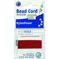 thumbnail image 4 of Griffin Nylon Bead Cord Perlseide – Garnet Color – Size 4 (0.60mm) – 2 meters per card – Stainless Steel Needle Attached – For Knotting Pearls, Gemstones, Crystals and Beads, 4 of 7