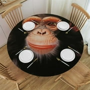 BCIIG Monkey Tennis Round Table Cover Stain Resistant Washable Indoor Outdoor Tablecloth Kitchen Dining Wedding Parties Picnic Camping 100% Polyester Fiber 46-50