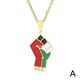 thumbnail image 2 of Gold PSilver lated Palestine Flag Fist Necklace Pendant 60cm Chain Palestinian, 2 of 5