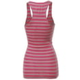 thumbnail image 3 of FashionOutfit Women's Basic Sleeveless Ribbed Racer-Back Stripe Tight Fit Tank Top, 3 of 4
