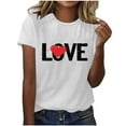 thumbnail image 5 of Yuanlook Valentines Day Short Sleeve Shirts for Women Love Heart Print T-Shirt Happy Valentine Day Tee Tops S-3XL, 5 of 5