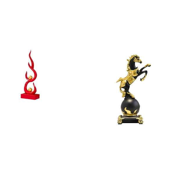 Escultura abstracta de fuego,Estatua de arte abstracto para decoración del hogar,Figura de escritorio,Estantería con estatua de caballo para escritorio,oficina y decoración del hogar.,Figura