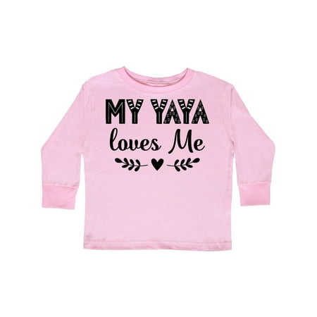 

Inktastic My Yaya Loves Me Grandchild Outfit Gift Toddler Toddler Girl Long Sleeve T-Shirt