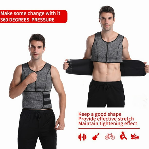 VONKY Men Body Shaper Vest Fitness Waist Trainer Corset Vest Workout  Shapewear, S 