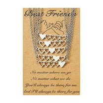 5 Pcs Heart Pendant Clavicle Pinky Promise Hollow Stainless Steel Necklaces for Best Friends Couple Family Women Sister