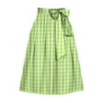 thumbnail image 4 of TTUHYWXI Womens A Line Midi Skirt Pleated Striped Color Block Elastic Waist Tiered Summer Casual Trendy Dressy Long Skirts (Light Green, L), 4 of 4