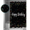 thumbnail image 3 of Shower Curtain, Colorful Happy Birthday Waterproof Shower Curtain Set with Hooks for Bathroom Showers,Stalls and Bathtubs,60x72In Black, 3 of 9