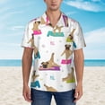 thumbnail image 2 of Kll Men'S Hawaiian Shirt Short Sleeve Button Down Beach Shirts-Yoga Dogs Poses, 2 of 7