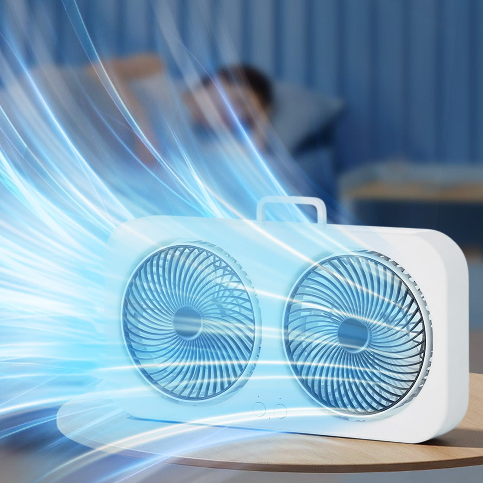 Kumdkd Twin Window Fan 3-Speed Adjustable Expanders Quiet Electric Household Fan