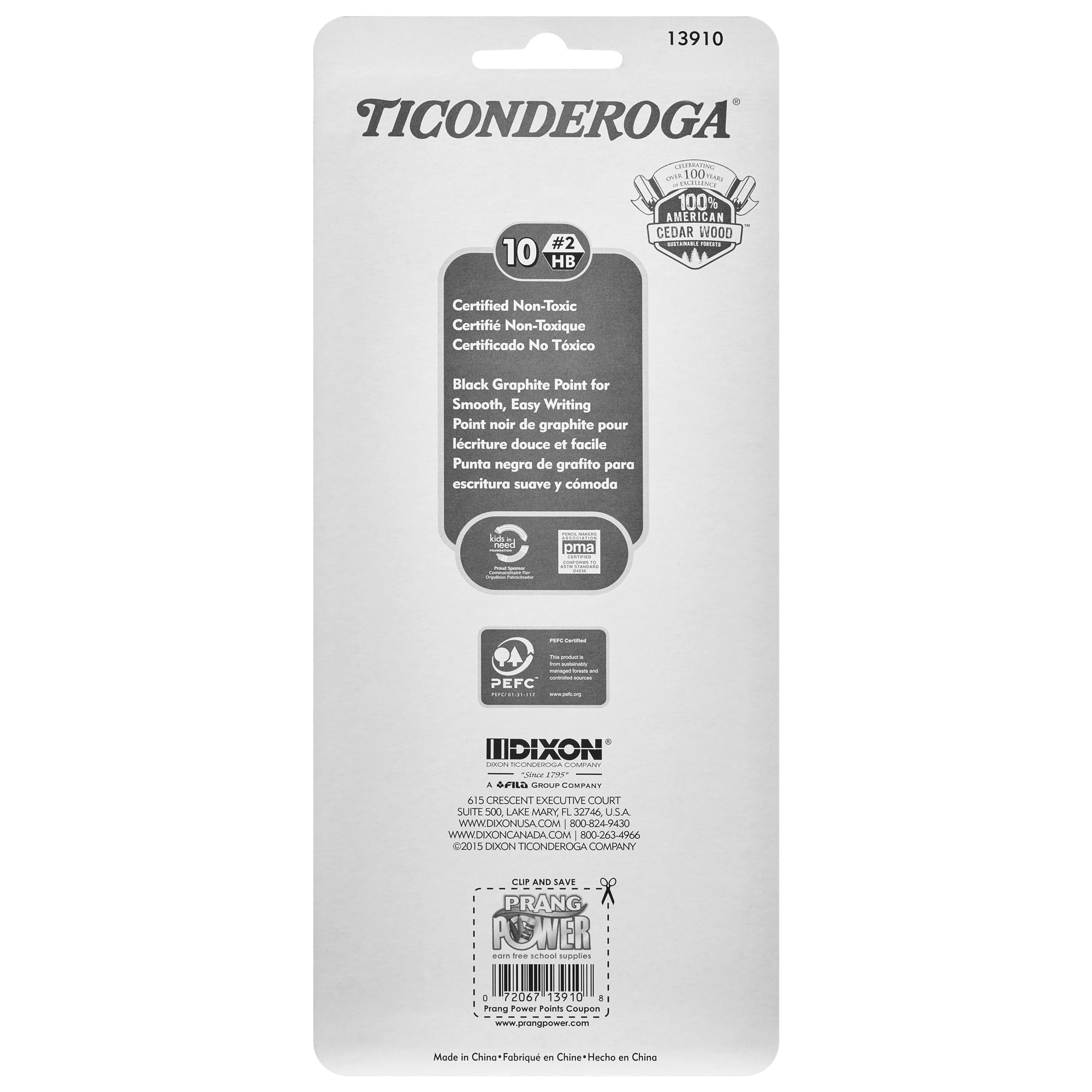 Ticonderoga Pencils, #2 Soft, Neon Stripes, Presharpened, 10 Per Pack, 6 Packs