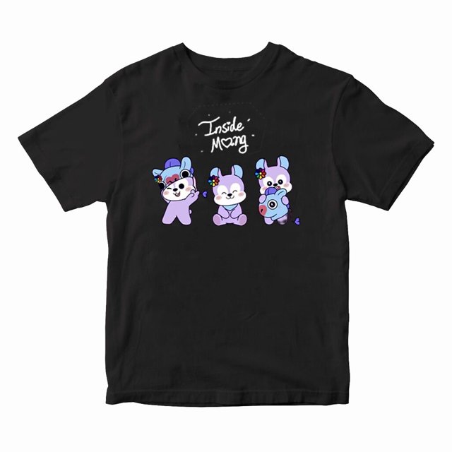 KPOP BANGTAN J-HOPE HOBI BT21 INSIDE MANG Camiseta De Algodón Para Hombres Y Mujeres Talla Grande Lindo Estampado De Dibujos Animados Sueltos Top De Manga Corta Coreano Moda Pareja Casual