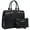 Black, variant on Women Satchel Handbags Shoulder Purses Totes Top Handle Work Bags with 3 Compartments