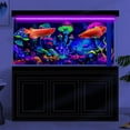 thumbnail image 3 of Blacklight Mushroom Black Light Aquarium Background UV Background Starry Sky Moonlight Terrarium Background with 10 EVA Double-Sided Tape, 24X12IN, 3 of 5