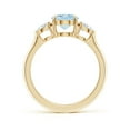 thumbnail image 2 of ANGARA Natural 1.5 ct Aquamarine and Diamond Three Stone Engagement Ring in 14K Yellow Gold for Women (Size-9x7mm) | March Birthstone, Anniversary, Jewelry Gift for Women | Natural Aquamarine Ring, 2 of 9