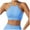 Blue, variant on CFLVAEK Halter Sports Bras for Women High Impact Adjustable Strap Workout Bralette Comfort Wireless Running Gym Tops M