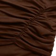thumbnail image 5 of Elainilye Fashion Dresses for Women 2024 Solid Color Wrap Buttocks Flounce Short Sleeve V-Neck Mid-Calf Dress,Brown, 5 of 9