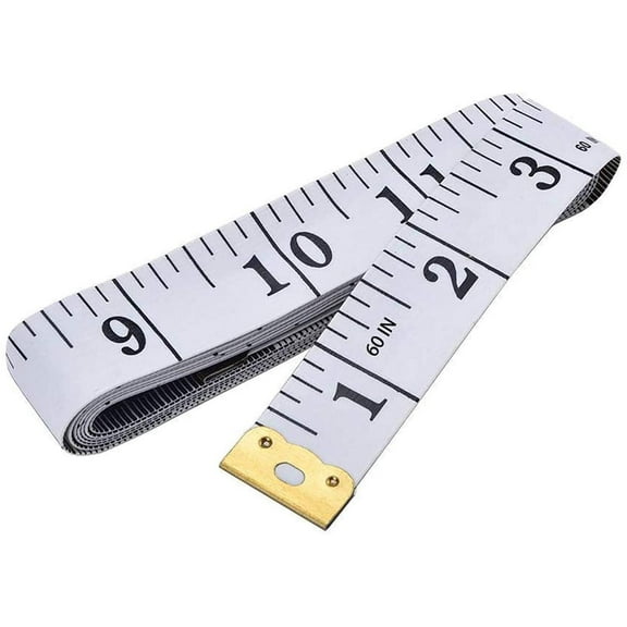 Soft Tape Measure Double Scale Body Sewing Flexible Tailor Craft Vinyl Ruler for Weight Loss Medical Body Measurement, Has Centimetre Scale on Reverse Side 60-inch(White)