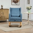 thumbnail image 3 of Furvclv Rocking Chair, Nursery Rocking Chair With Retractable Footrest, Side Pocket, High Backrest Upholstered Rocking Chair For Living Room, Kids Room, Bedroom, 3 of 9