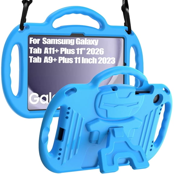 SUPNICE Kids Case for Samsung Galaxy Tab A11  Plus 11" 2026 / A9  Plus 11 Inch 2023 with Shoulder Strap Handle & Kickstand, Shockproof Bumper Case for Galaxy Tab A11  / A9 , Blue