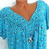 thumbnail image 3 of Bseka Womens Short Sleeve Pullover Tops Elegant Floral Print Blouse Plus Size Comfy T-Shirts Lightweight Breathable Tunic, 3 of 5