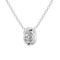 Diamond Pendant Necklace| 6 Ct IGI Certified Oval Shape Lab Grown Diamond | Globe Slider Bezel Solitaire Lab Diamond Pendant Necklace In 14K White Gold | FG-VS1-VS2 Quality Friendly Diamonds