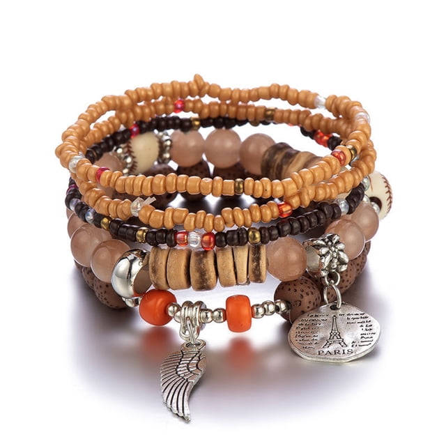 Bracelet Set For Everyday Wear - Multicolor Bead Stackable Stretch Bracelets For Ladies And Men In A Multilayer Design Versatile Accessory For Any Occasion
