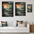 thumbnail image 4 of Designart "Furious Storm Over the Ocean III" Nautical & Beach Print on Natural Pine Wood, 4 of 5