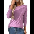 thumbnail image 3 of Suéter de Punto Suave para Mujer, Top Informal Elegante de Otoño Violeta M, 3 of 9