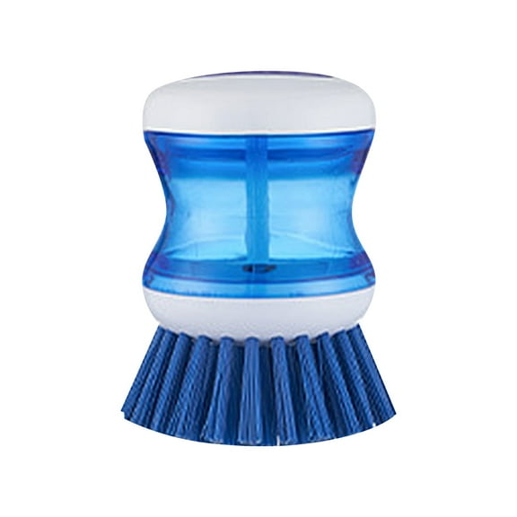 Heavy-Duty Dishwashing Brush with Built-In Soap Dispenser, Non-Scratch Ergonomic Scrub Brush for Dishes, Pots, Pans, Sinks - Durable Plastic Handle, Sturdy Kitchen Cleaning Tool Blue