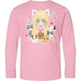 thumbnail image 3 of Inktastic Neko Anime Girl with Kittens Long Sleeve Youth T-Shirt, 3 of 5