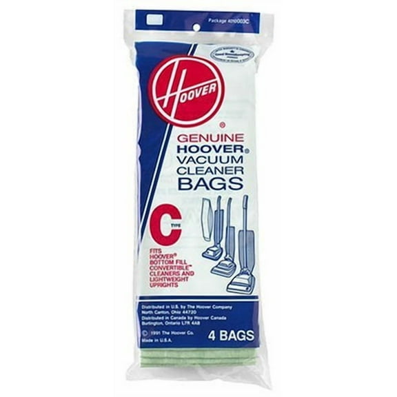 Hoover Type C Upright Vacuum Cleaner Bags 40100003C 4-Pack
