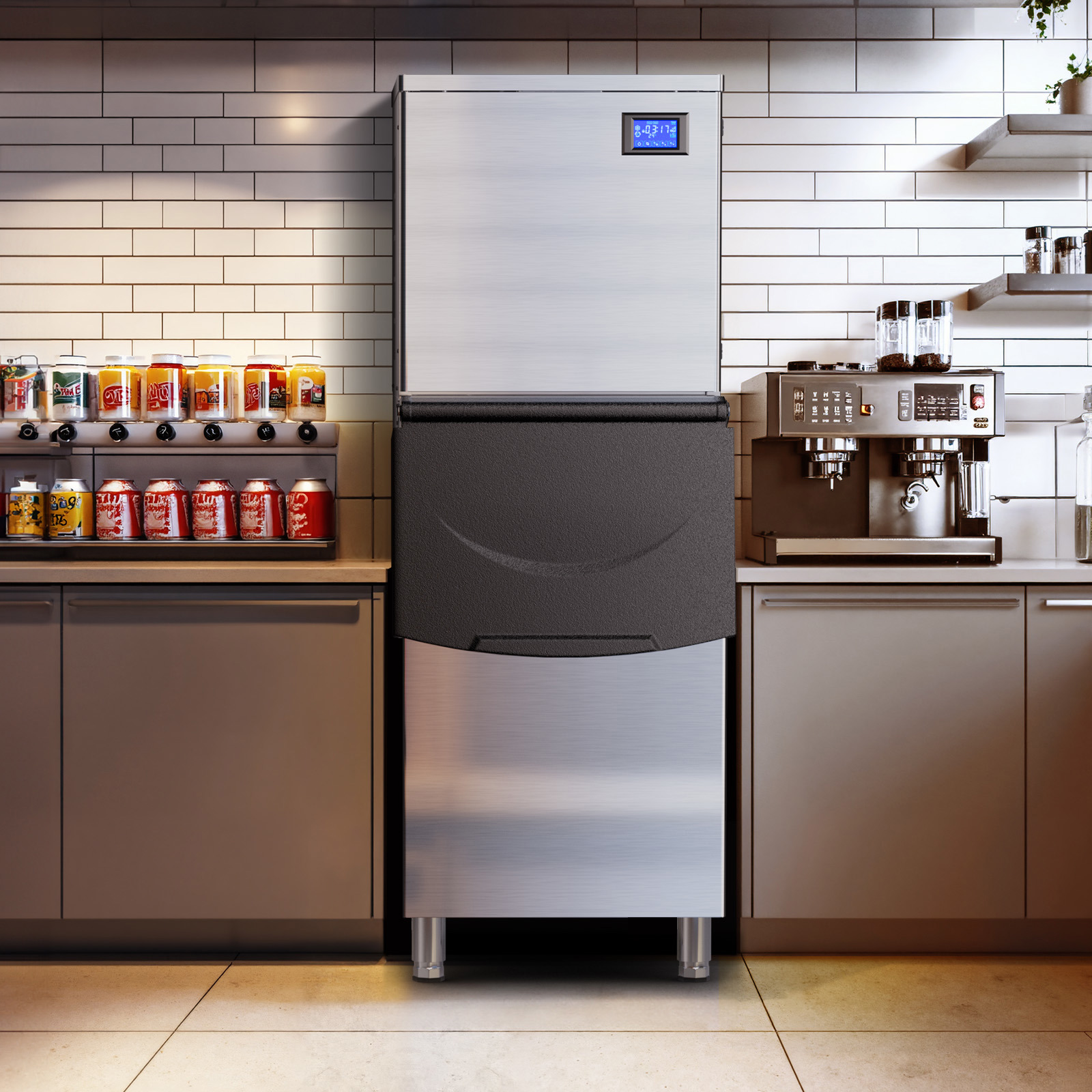 Joreek Commercial Ice Machine 650 Lbs/24H, 450Lbs Large Storage, Ice Ready in 8-15 Min, ETL Approval, Powerfull Compressor, Auto Cleaning, Stainless Steel ice Maker for Bar Cafe Restaurant