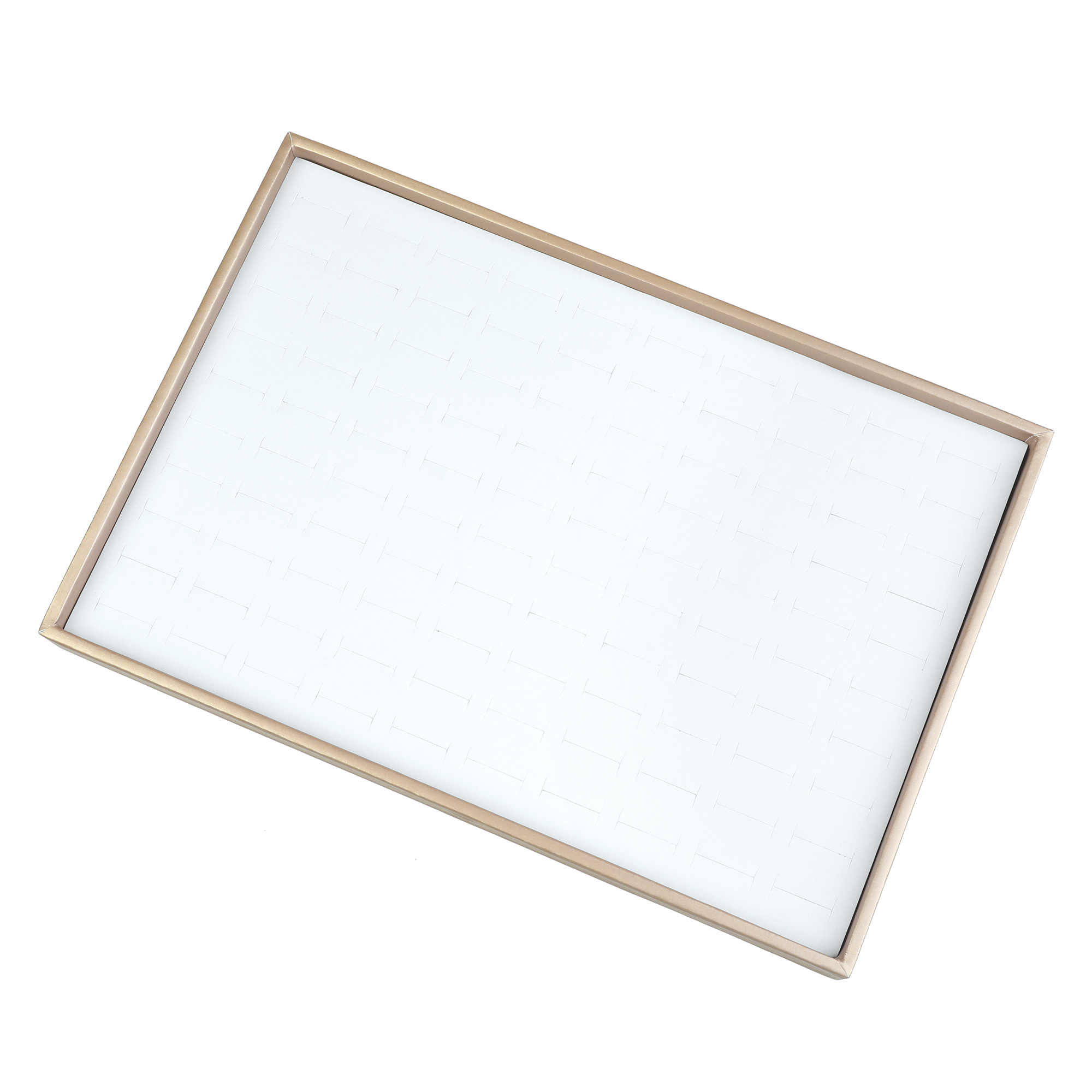 Unique Bargains PU Leather Jewelry Organizer Trays Boxes with Removable Divider White