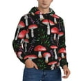 thumbnail image 2 of Naloa Red Mushrooms Men's Casual Hooded Collar Drawstring Hoodies Pullover Sweatshirts Casual Long Sleeve Shirts-3X-Large, 2 of 7