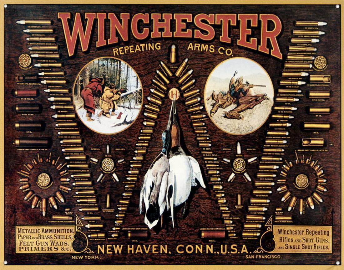 1958 Western Winchester Deer Retro Tin Metal Sign 8 x 12 