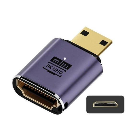 CY Mini HDMI Male to HDMI 2.1 Female UHD Extension Gold Converter Adapter Support 8K 60hz HDTV