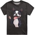 thumbnail image 1 of T-Shirt Respirant à Manches Courtes Tee Top Graphique Col Rond pour 3-16 Ans, 1 of 3