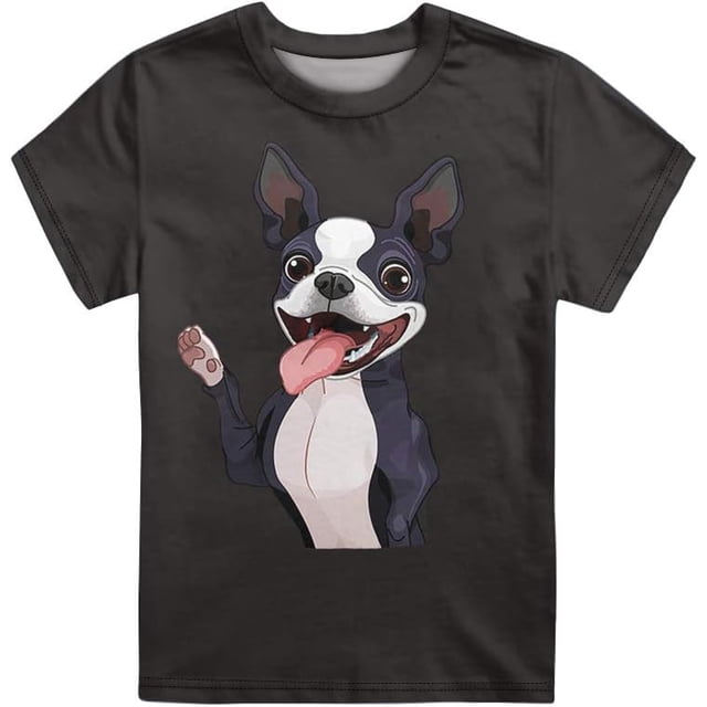 T-Shirt Respirant à Manches Courtes Tee Top Graphique Col Rond pour 3-16 Ans