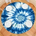 thumbnail image 2 of Blue White Tie Dye Spiral Pattern Round Fitted Tablecloth with Elastic Edge,Dining Table Cover Waterproof,Outdoor Round Tablecloth for Camping,Dining,Indoor and Outdoor, 2 of 7
