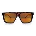thumbnail image 5 of Mens Mirrored Lens 90s Flat Top Horn Rim Plastic Urban Sunglasses [Matte Tortoise - Orange Mirror], 5 of 8